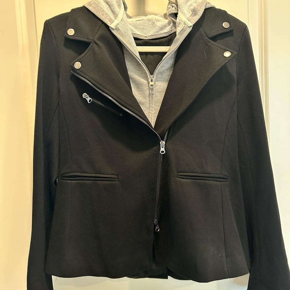Black Blazer with detachable hoodie insert